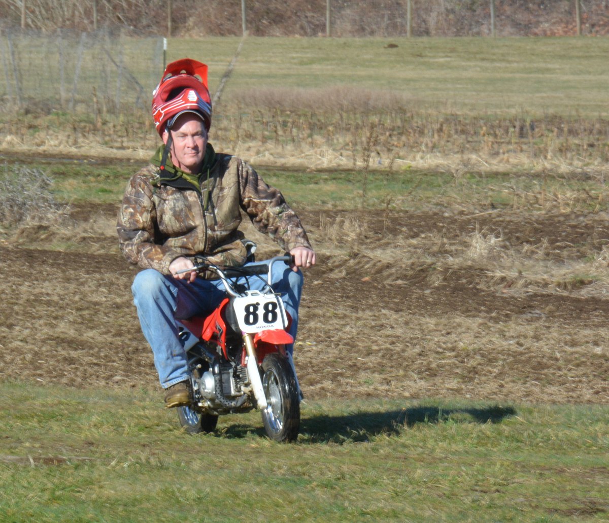 Need a bigger helmet - from the Dirt Biking with Miriam and Rodney photo gallery.