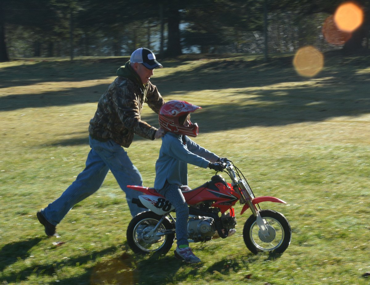 Rodney gets his morning exercise - from the Dirt Biking with Miriam and Rodney photo gallery.