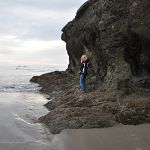 Andrea and a great big rock