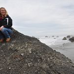 Pretty girl on a rock