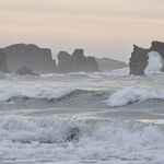 Surf at sunset