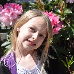 Lexi and rhododendrons