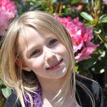 Lexi and rhododendrons