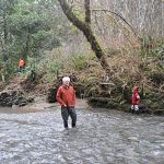 Crossing the creek with Grandpa