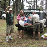 A very carefully packed Range Rover