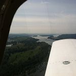 Columbia River on right base for runway 25 Troutdale