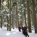 Snowshoeing our butts off